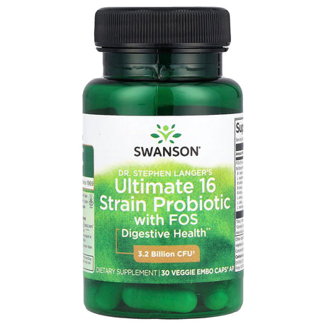 Swanson, Dr. Stephen Langer's Ultimate 16 Strain Probiotic with FOS, 30 Veggie EMBO Caps® AP - Supply Center USA