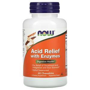 Now Foods, Acid Relief with Enzymes, 60 Chewables - Supply Center USA