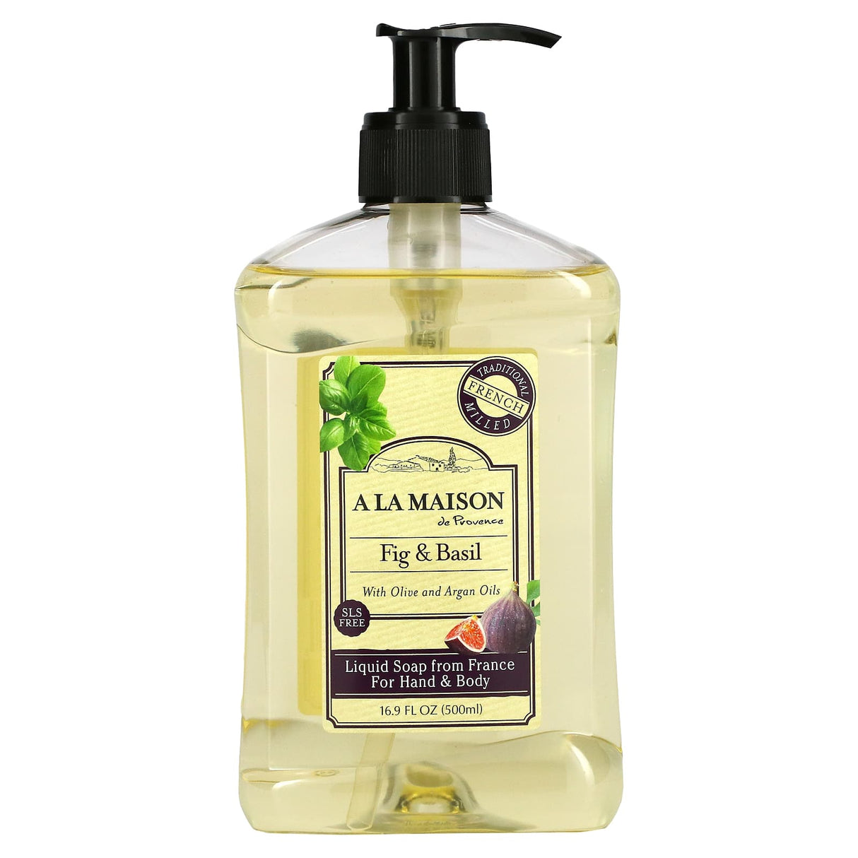 A La Maison de Provence, Hand and Body Liquid Soap, Fig and Basil, 16.9 fl oz (500 ml)