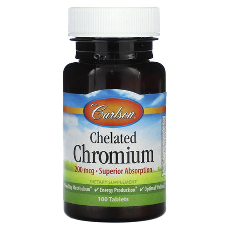 Carlson, Chelated Chromium, 200 mcg, 100 Tablets - Supply Center USA