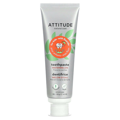 ATTITUDE, Kids, Fluoride Toothpaste, Watermelon, 4.2 oz (120 g) - Supply Center USA