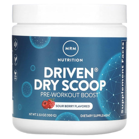 MRM Nutrition, Driven Dry Scoop, Pre-Workout Boost, Sour Berry, 3.53 oz (100 g) - Supply Center USA