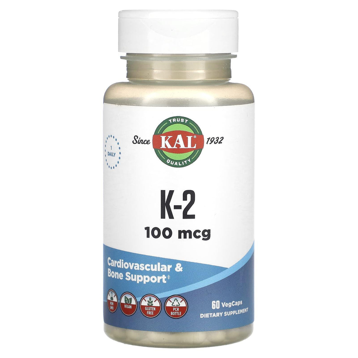 KAL, K-2, 100 mcg, 60 VegCaps - Supply Center USA