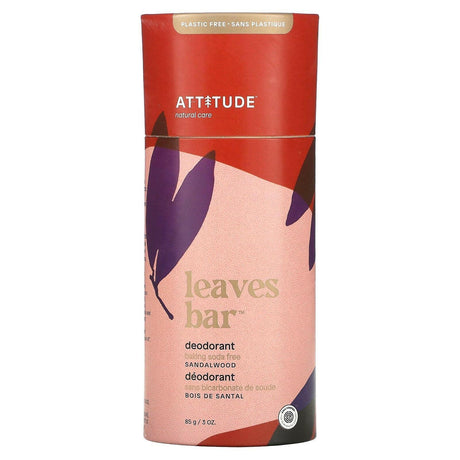 ATTITUDE, Leaves Bar Deodorant, Sandalwood, 3 oz (85 g) - Supply Center USA