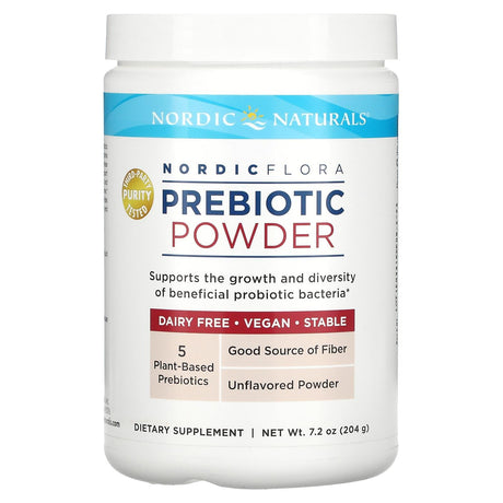 Nordic Naturals, Nordic Flora Prebiotic Powder, Unflavored, 7.2 oz (204 g) - Supply Center USA