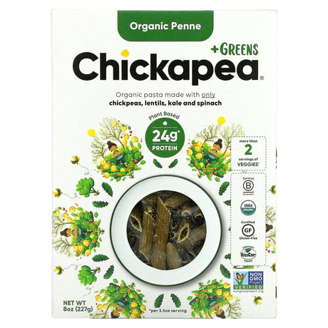 Chickapea, Organic Penne + Greens, 8 oz (227 g) - Supply Center USA