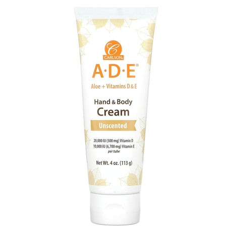 Carlson, A-D-E, Hand & Body Cream, Unscented, 4 oz (113 g) - Supply Center USA