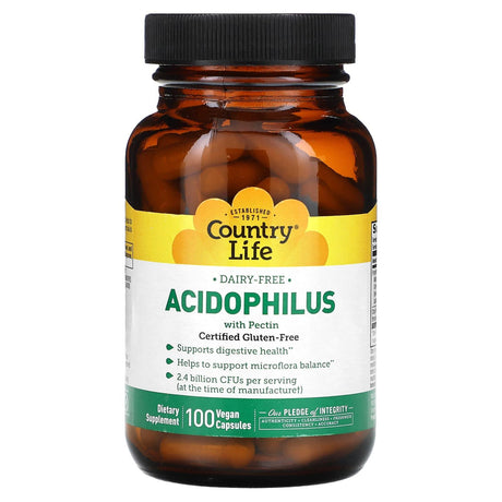 Country Life, Acidophilus with Pectin, 100 Vegan Capsules - Supply Center USA