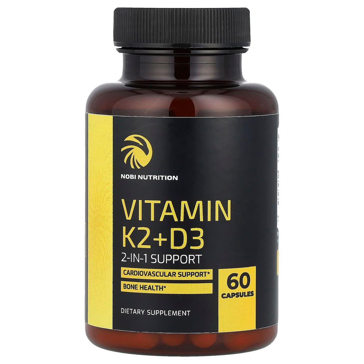 Nobi Nutrition, Vitamin K2 + D3, 60 Capsules - Supply Center USA