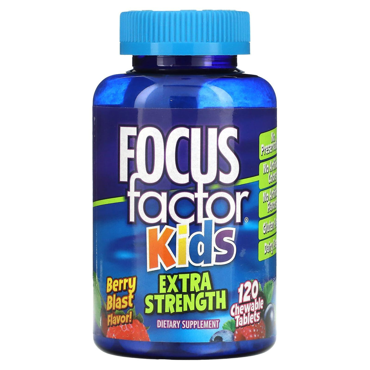 Focus Factor, Kids, Extra Strength, Berry Blast, 120 Chewable Tablets - Supply Center USA