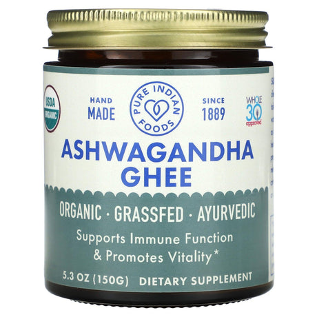 Pure Indian Foods, Ashwagandha Ghee, 5.3 oz (150 g) - Supply Center USA