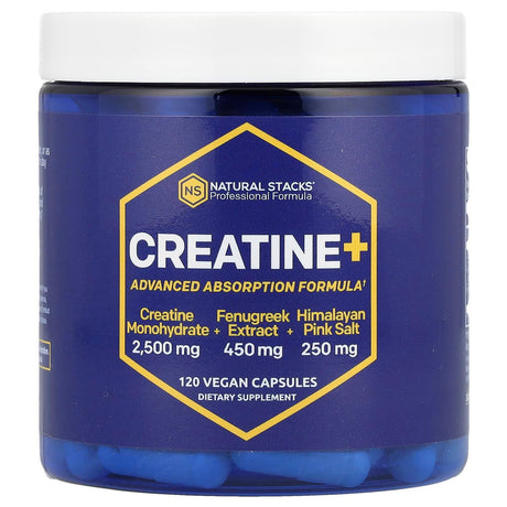 Natural Stacks, Creatine+, 120 Vegan Capsules - Supply Center USA