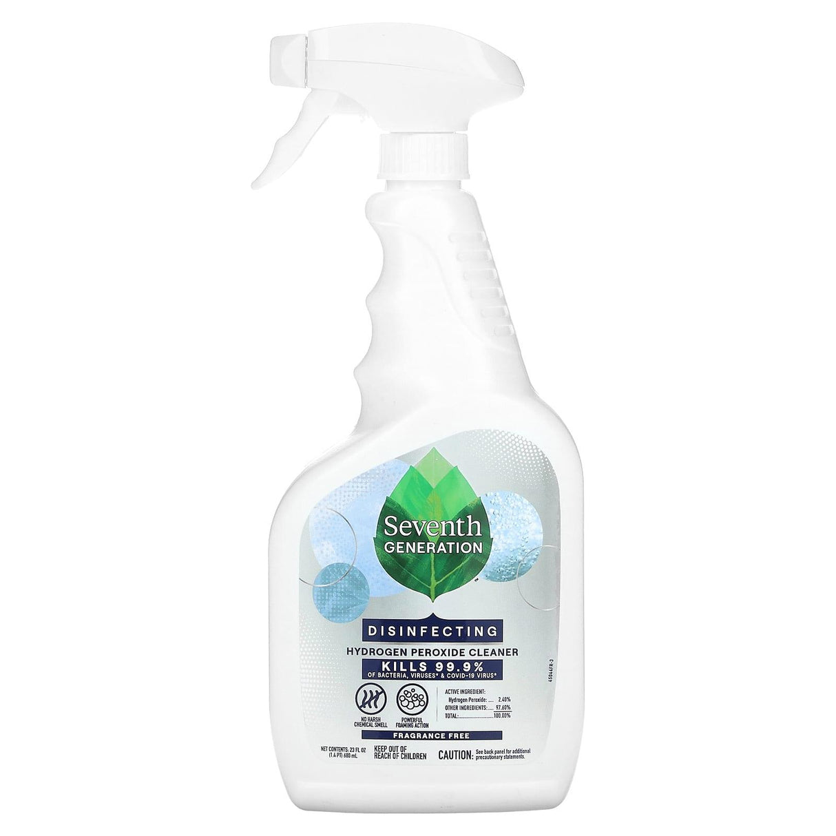 Seventh Generation, Disinfecting Hydrogen Peroxide Cleaner, Fragrance Free , 23 fl oz (680 ml) - Supply Center USA