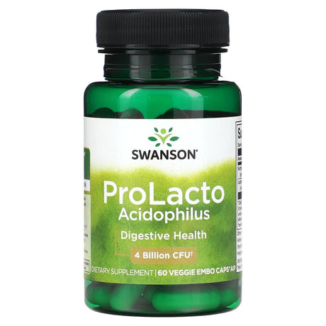 Swanson, ProLacto Acidophilus, 4 Billion CFU, 60 Veggie EMBO Caps - Supply Center USA