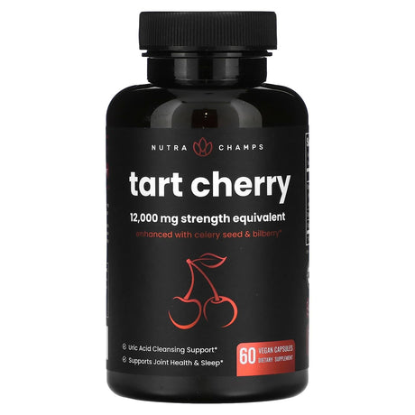 NutraChamps, Tart Cherry, 12,000 mg, 60 Vegan Capsules - Supply Center USA