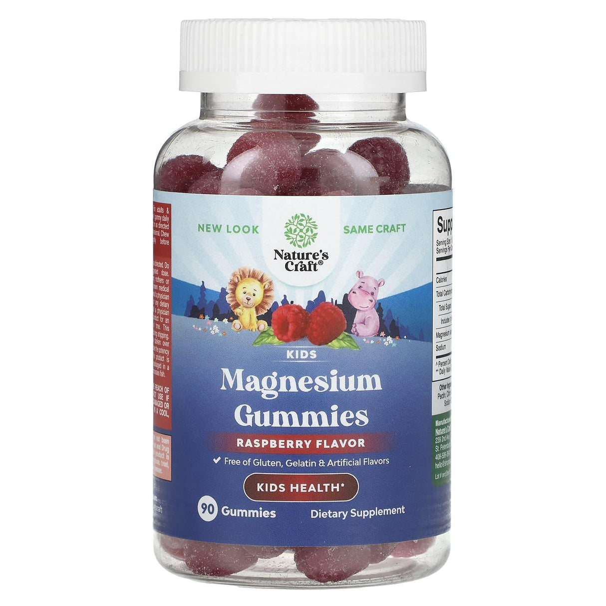 Nature's Craft, Kids Magnesium Gummies, Raspberry, 90 Gummies - Supply Center USA