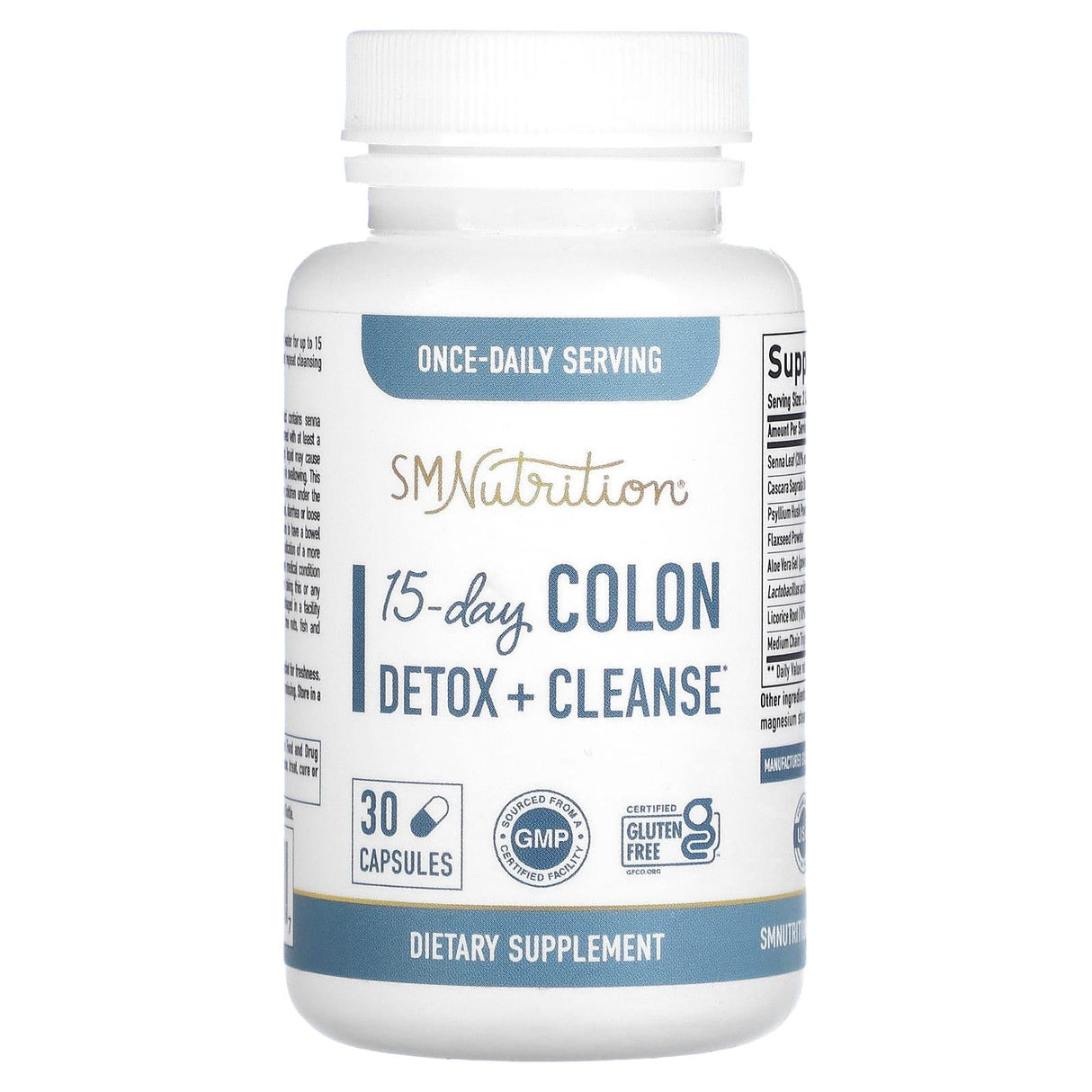 SMNutrition, 15-Day Colon Detox + Cleanse, 30 Capsules - Supply Center USA