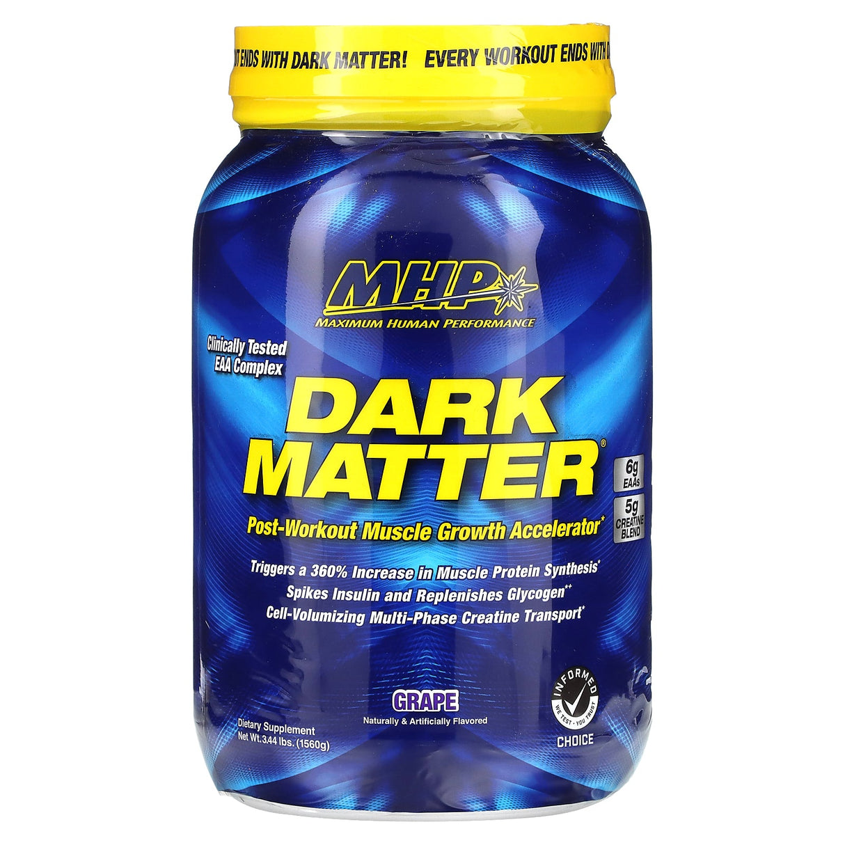 MHP, DARK MATTER, Post-Workout Muscle Growth Accelerator, Blue Raspberry, 3.44 lbs (1,560 g) - Supply Center USA