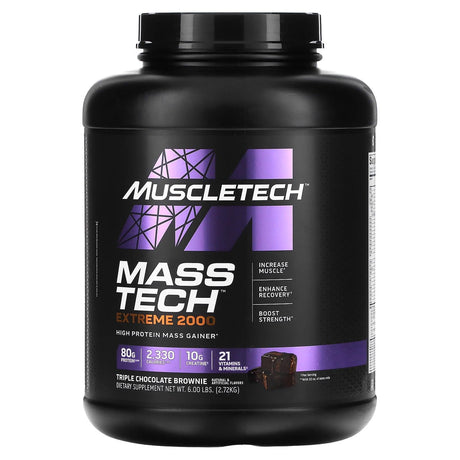 MuscleTech, Mass Tech Extreme 2000, Vanilla Milkshake, 6 lbs (2.72 kg) - Supply Center USA