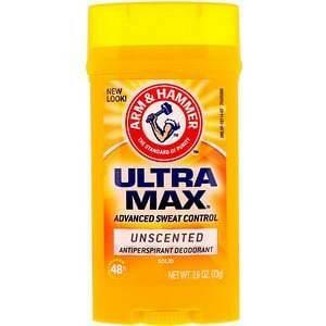 Arm & Hammer, UltraMax, Solid Antiperspirant Deodorant, for Men, Unscented, 2.6 oz (73 g) - Supply Center USA