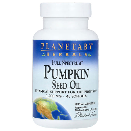 Planetary Herbals, Full Spectrum™ Pumpkin Seed Oil, 2,000 mg, 45 Softgels (1,000 mg per Softgel) - Supply Center USA