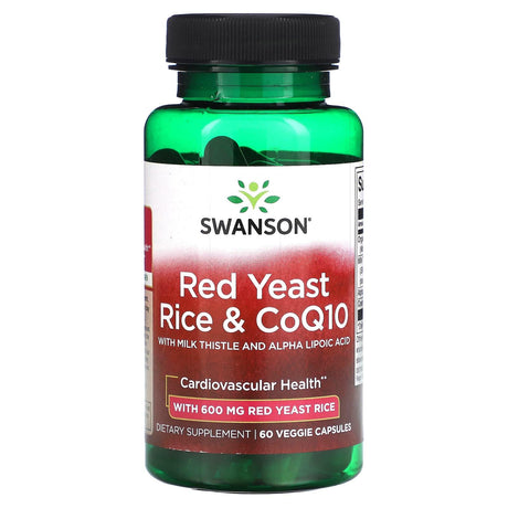 Swanson, Red Yeast Rice & CoQ10 with Milk Thistle and Alpha Lipoic Acid, 60 Veggie Capsules - Supply Center USA