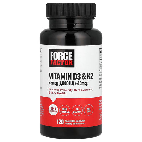 Force Factor, Vitamin D3 & K2 , 120 Vegetable Capsules - Supply Center USA