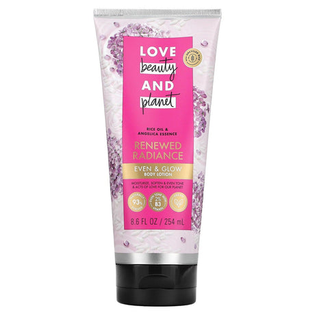 Love Beauty and Planet, Even & Glow Body Lotion, Renewed Radiance, Rice Oil & Angelica Essence, 8.6 fl oz (254 ml) - Supply Center USA