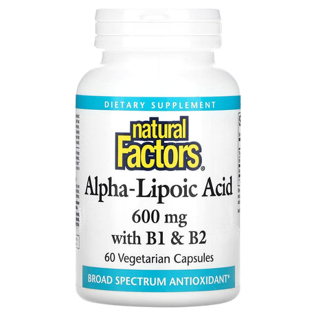 Natural Factors, Alpha-Lipoic Acid with B1 & B2, 600 mg, 60 Vegetarian Capsules - Supply Center USA