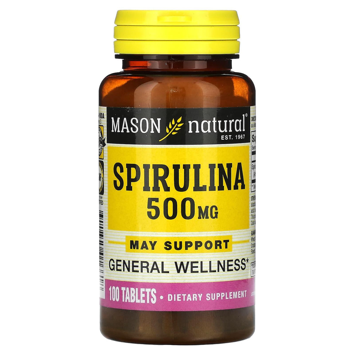 Mason Natural, Spirulina, 500 mg, 100 Tablets - Supply Center USA