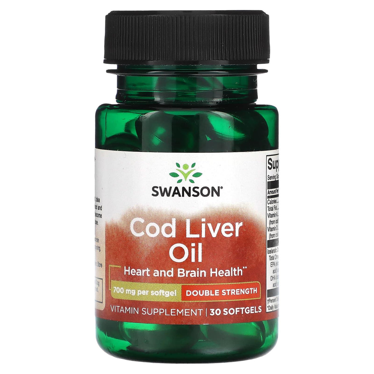 Swanson, Cod Liver Oil, Double Strength, 700 mg, 30 Softgels - Supply Center USA