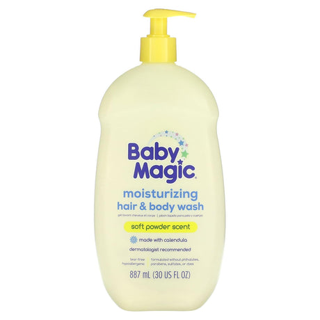 Baby Magic, Moisturizing Hair & Body Wash, Soft Powder, 30 fl oz (887 ml) - Supply Center USA