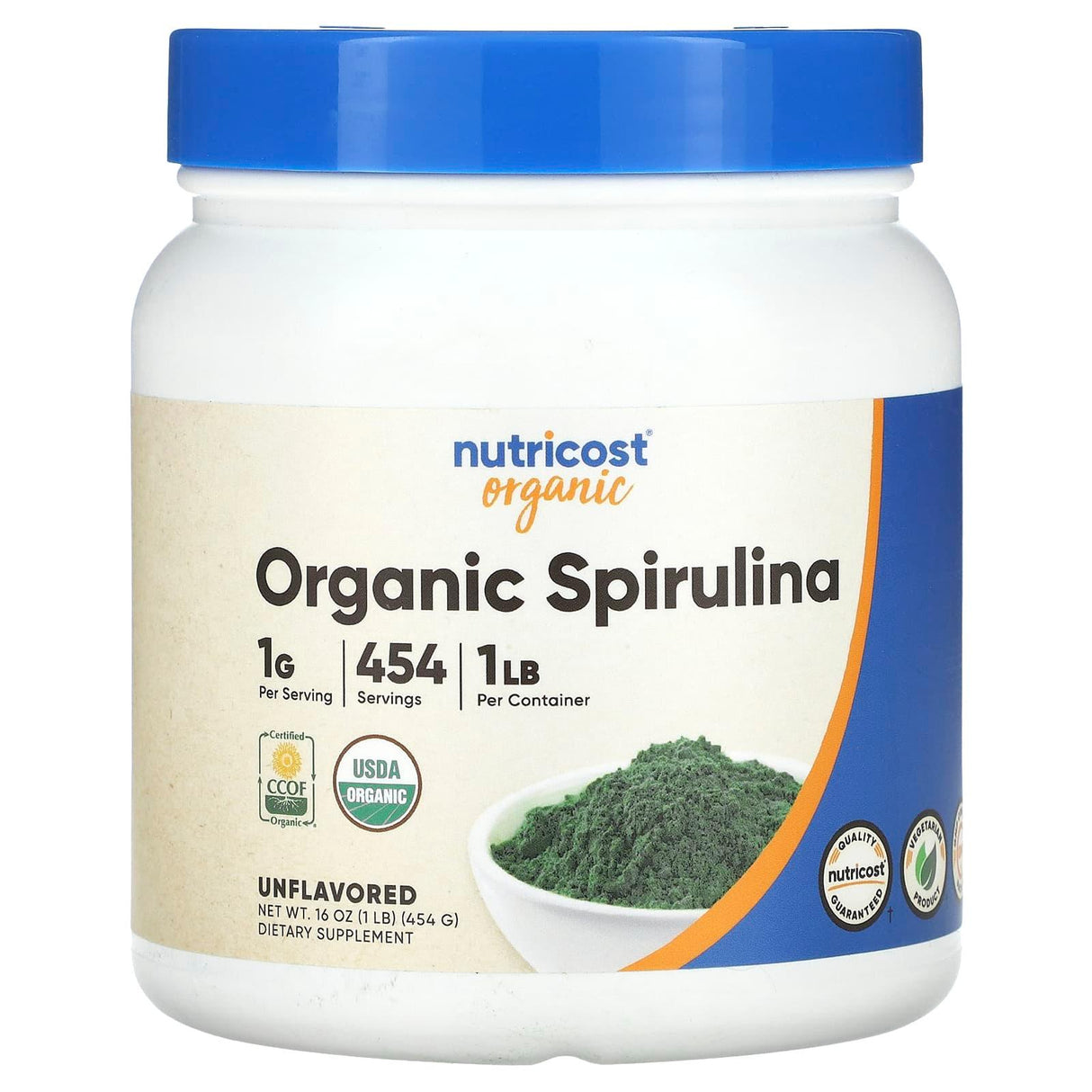 Nutricost, Organic Spirulina, Unflavored, 16 oz (454 g) - Supply Center USA