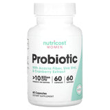 Nutricost, Women, Probiotic with Acacia Fiber, Uva Ursi, & Cranberry Extract, >10 Billion CFU, 60 Capsules - Supply Center USA