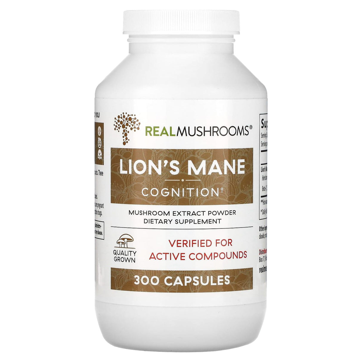 Real Mushrooms, Lion's Mane, Cognition, 120 Capsules - Supply Center USA