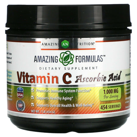 Amazing Nutrition, Vitamin C Ascorbic Acid, 1,000 mg, 1 lb (454 g) - Supply Center USA