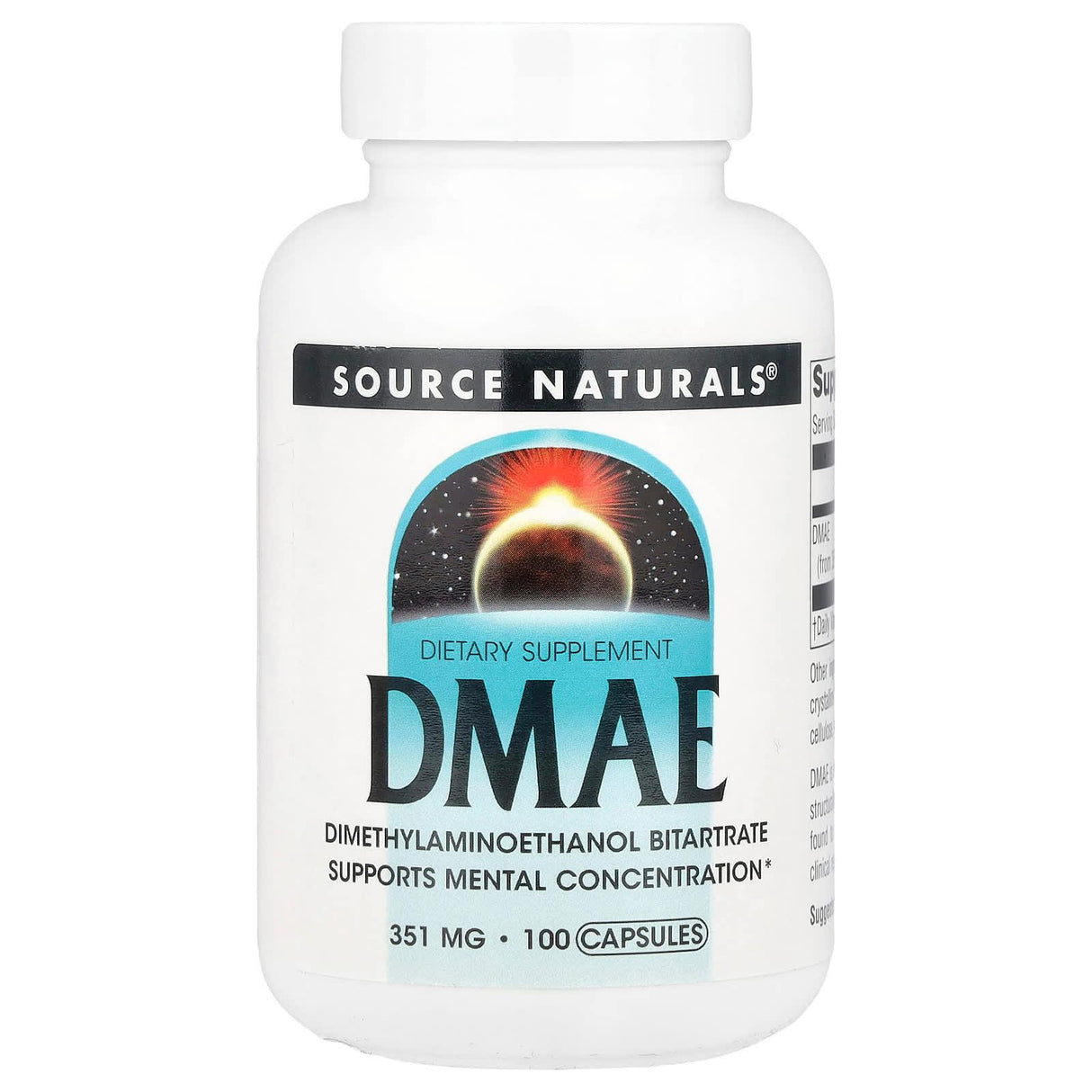 Source Naturals, DMAE , 351 mg, 100 Capsules - Supply Center USA