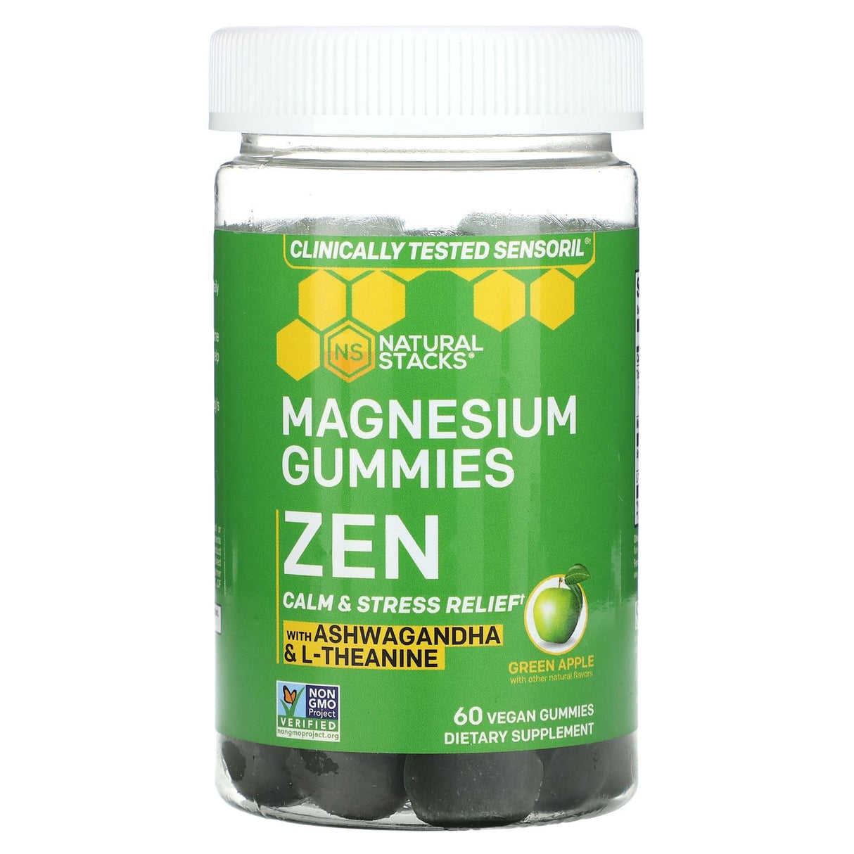 Natural Stacks, Magnesium Gummies, Zen, Green Apple, 60 Vegan Gummies - Supply Center USA