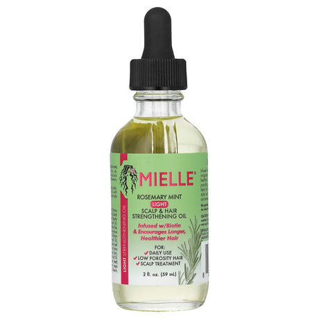 Mielle, Light Scalp & Hair Strengthening Oil, Rosemary Mint, 2 fl oz (59 ml) - Supply Center USA