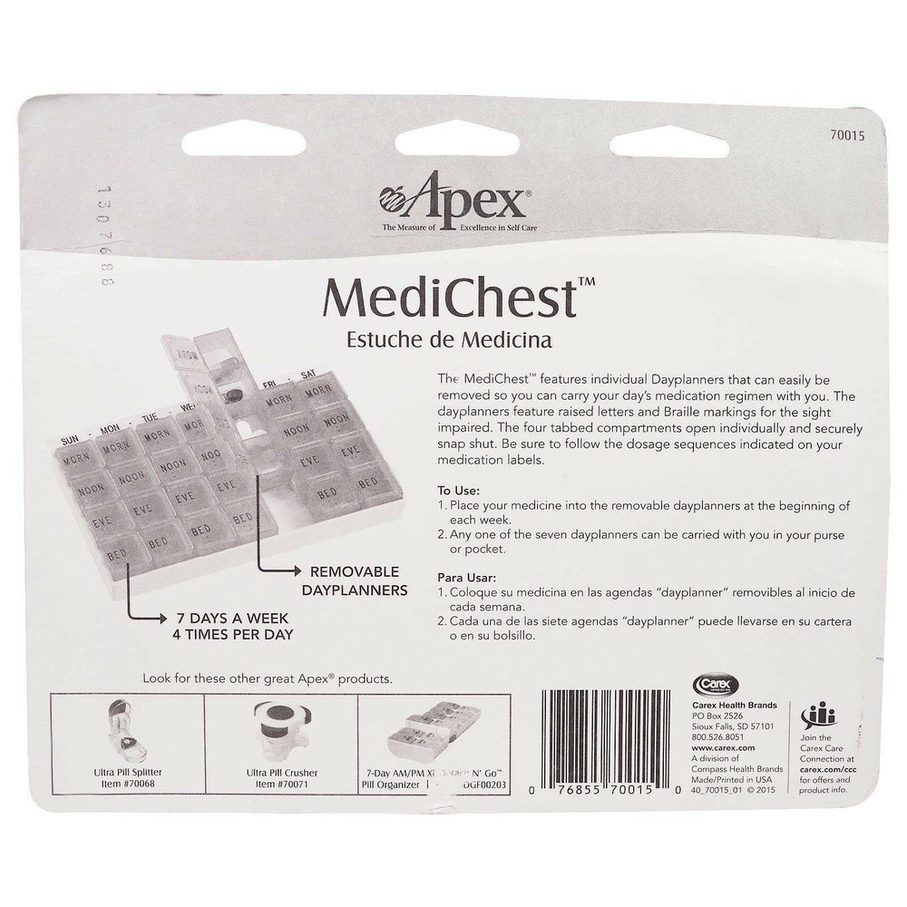 Apex, MediChest, Vitamin and Medication Organizer - HealthCentralUSA