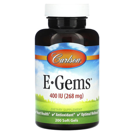 Carlson, E-Gems, 400 IU (268 mg), 60 Soft Gels - Supply Center USA