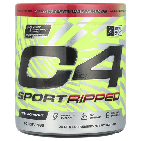 Cellucor, C4 Sport Ripped, Pre-Workout, Strawberry Watermelon, 9.9 oz (280 g) - Supply Center USA