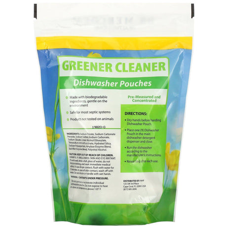 Dr. Mercola, Greener Cleaner, Dishwasher Pouches, 24 Pouches, 15.2 oz (431 g) - Supply Center USA