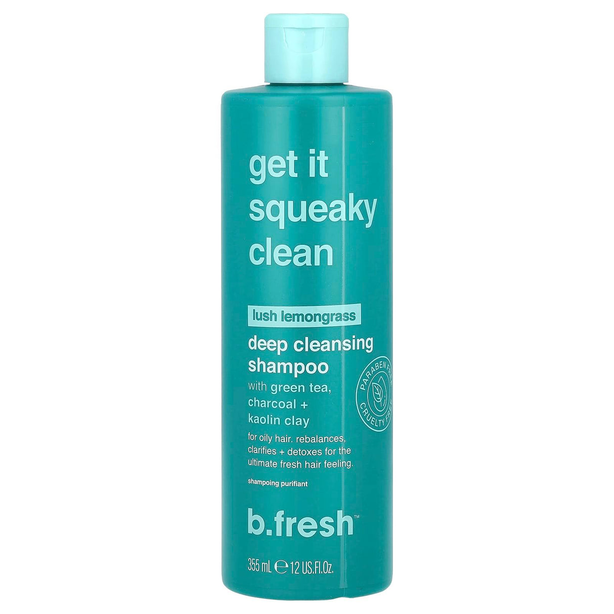 b.fresh, Get It Squeaky Clean, Deep Cleansing Shampoo, For Oily Hair, Lush Lemongrass, 12 fl oz (355 ml) - Supply Center USA