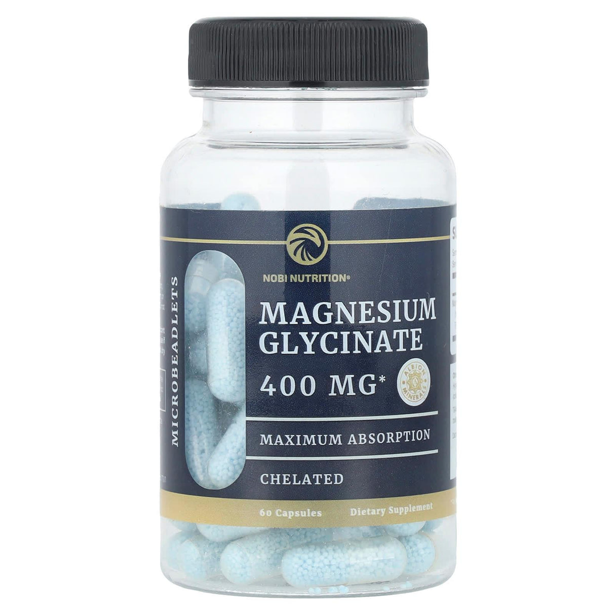 Nobi Nutrition, Magnesium Glycinate, 400 mg, 60 Capsules, (200 mg per Capsule) - Supply Center USA