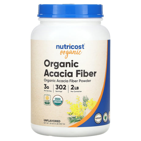 Nutricost, Organic, Organic Acacia Fiber Powder, Unflavored, 2 lbs (907 g) - Supply Center USA