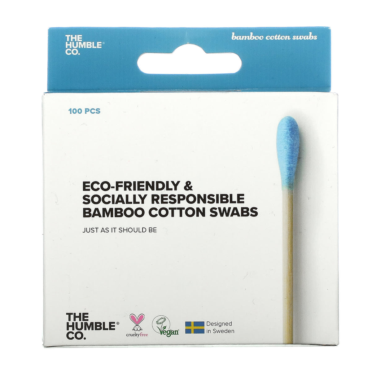 The Humble Co., Bamboo Cotton Swabs, Blue, 100 Swabs