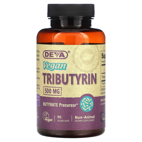 Deva, Vegan Tributyrin, 500 mg , 90 Vegan Caps - Supply Center USA