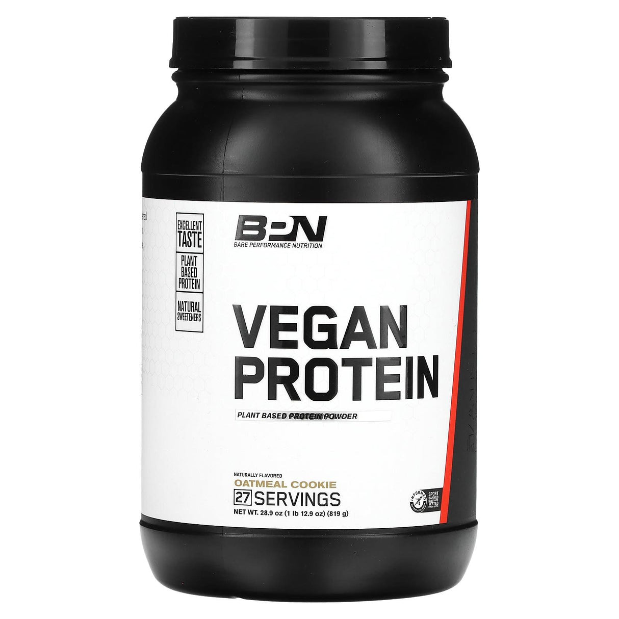 Bare Performance Nutrition, Vegan Protein, Peanut Butter Cookie, 1 lb (862 g) - Supply Center USA