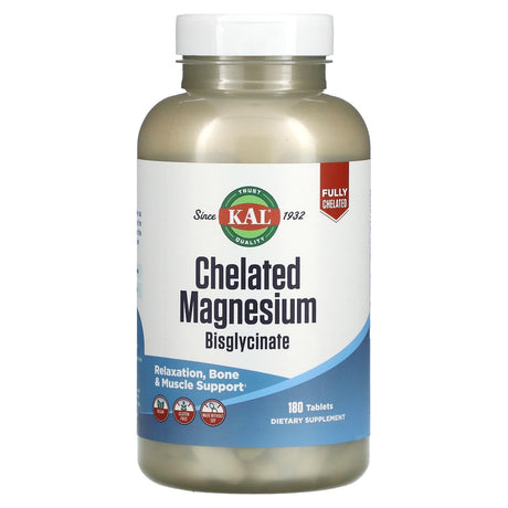 KAL, Chelated Magnesium Bisglycinate, 180 Tablets - Supply Center USA